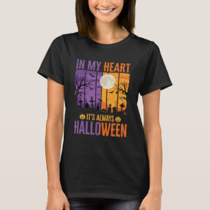 T-shirt Halloween Dans Mon Cœur Cimetière Effrayant