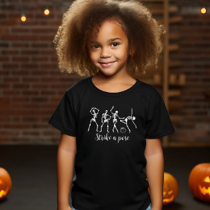 T-shirt Halloween Danser Squelette Grève Un Pose Drôle