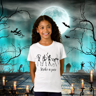 T-Shirt Halloween Danser Squelette Grève Un Pose Drôle