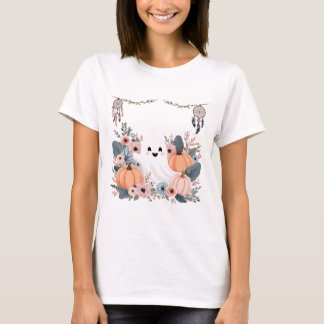 T-shirt Halloween d'automne floral