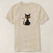 T-shirt Halloween de chat noir orangé (Design devant)