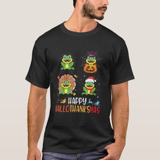 T-shirt Halloween De La Grenouille Et Joyeux Noël Hallotha (Devant)