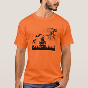 T-shirt Halloween design vintage hanté et déplaisant