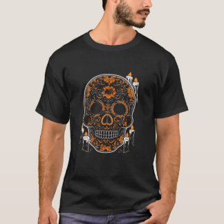 T-shirt Halloween Dia De Los Muertos Mexique Morts Sugar S