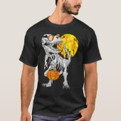 T-shirt Halloween Dinosaur Rex Skeleton Scary Boys Kids Te (Devant)