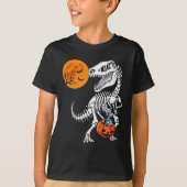 T-shirt Halloween Dinosaur T Rex Skeleton Scary Garçons En (Devant)