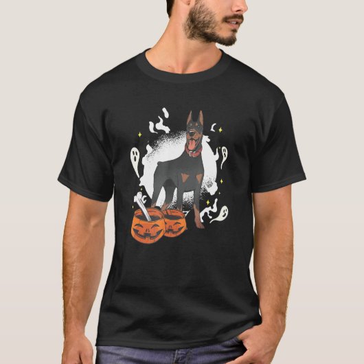 T-shirt Halloween Doberman (Devant)