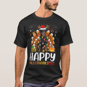 T-shirt Halloween Dog Rottweiler Noël Joyeux Hallothan