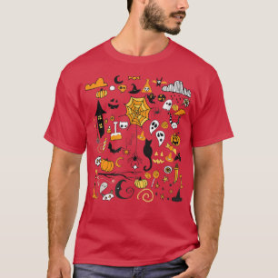 T-shirt Halloween Doodles Halloween Little Things Witch Pu