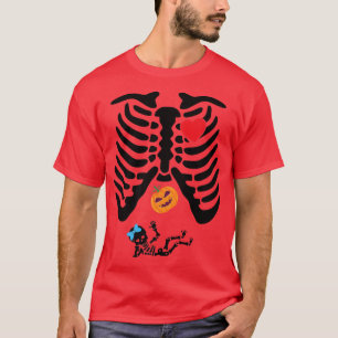 T-shirt Halloween drôle grossesse squelette citrouille bab