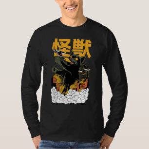 T-shirt Halloween drôle - Japonais Kaiju Monster Cat