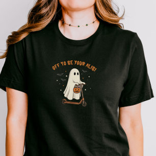 T-shirt Halloween Drôle Scooter Fantôme Couple Corresponda