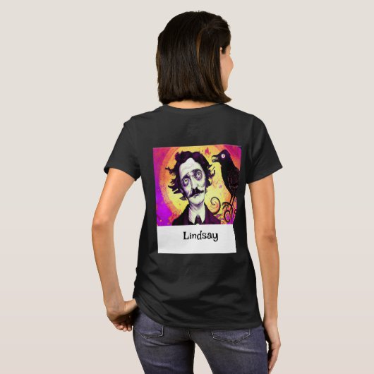 T-shirt Halloween, Edgar Allen Poe, Raven, Nevermore T-Sh (Dos entier)