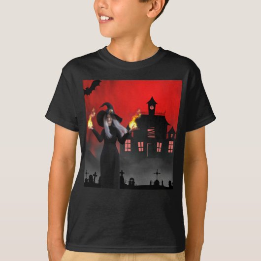 T-shirt Halloween effrayant. (Devant)