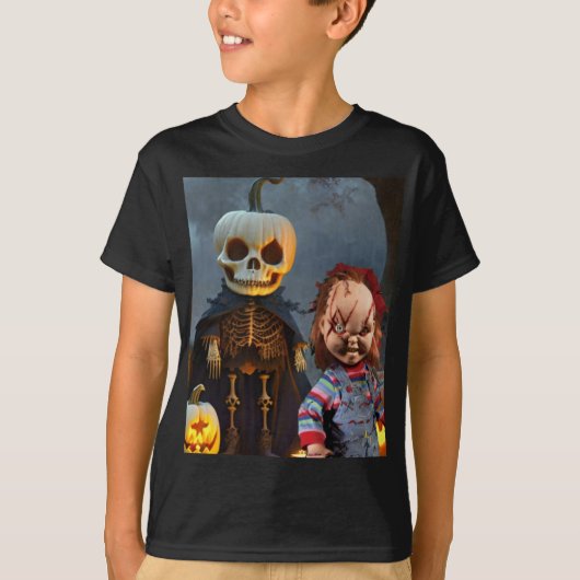 T-shirt Halloween effrayant. (Devant)
