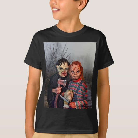 T-shirt Halloween effrayant. (Devant)