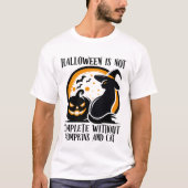 T-shirt Halloween éffrayant Avec Chat Noir Cuisiné Et Citr (Devant)