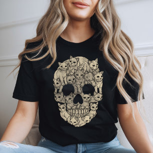 T-shirt Halloween Éffrayant Chat crâne mort kitten fantôme