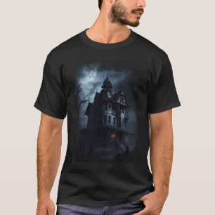 T-shirt Halloween effrayant château lune lumière nuit effr