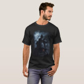 T-shirt Halloween effrayant château lune lumière nuit effr (Devant entier)