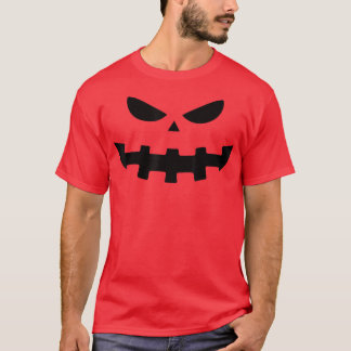 T-shirt Halloween Éffrayant Citrouille Jack-o'-lantern Fac