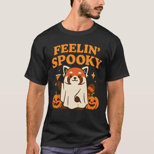 T-shirt Halloween Éffrayant de Feelin Red Panda (Devant)