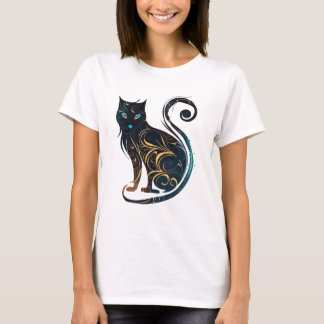 T-shirt Halloween éffrayant en chat noir