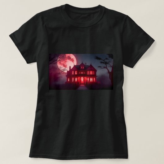 T-shirt Halloween éffrayant Haunween Haunted House Design (Design devant)