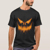 T-shirt Halloween Éffrayant Jack-o'-lantern Face Citrouill (Devant)