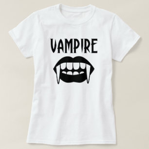 T-shirt Halloween éffrayant Noir Et Blanc Vampire