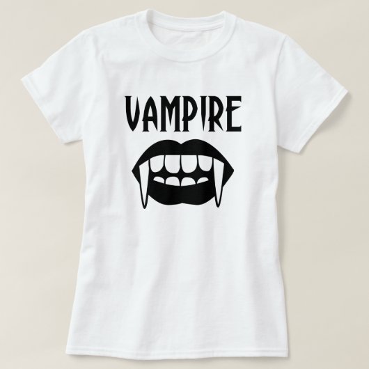 T-shirt Halloween éffrayant Noir Et Blanc Vampire (Design devant)