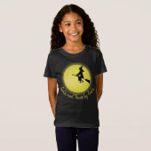 T-Shirt Halloween Éffrayant Scary sorcier Broomstick Lune (Devant entier)