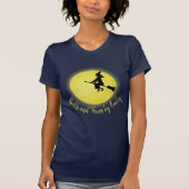 T-shirt Halloween Éffrayant Scary sorcier Broomstick Lune (Devant)