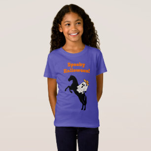 T-Shirt Halloween éffrayant un cheval jette un fantôme