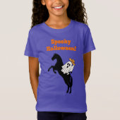 T-Shirt Halloween éffrayant un cheval jette un fantôme (Devant)