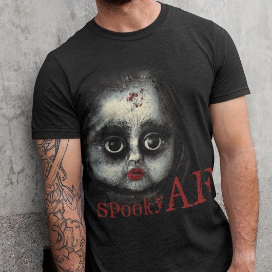 T-shirt Halloween éffrayante AF Déplaisante poupée de la f