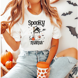 T-shirt Halloween éffrayante Mama - Ghost mignon, Chat et