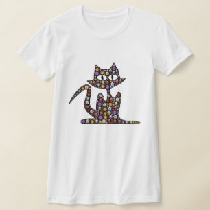 T-shirt Halloween Emoji Chat noir