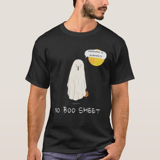 T-shirt Halloween en août Pun | Fantôme, AUCUNE FEUILLE DE (Devant)