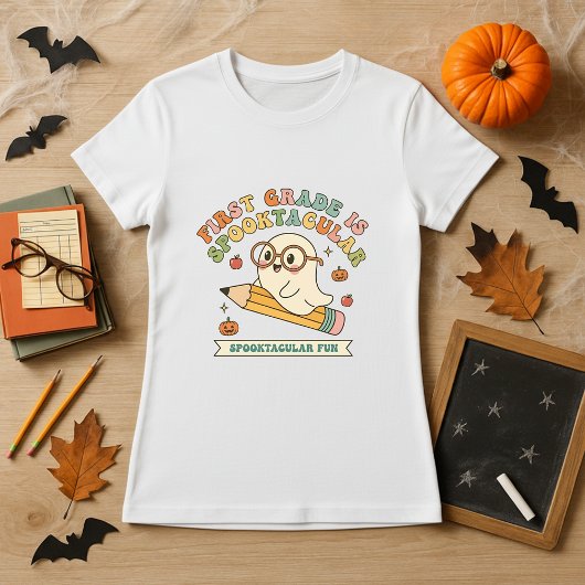 T-shirt Halloween Enseignant Cadeau fantôme et crayon