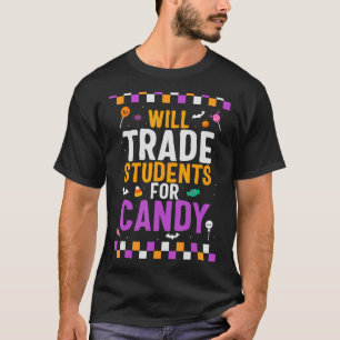 T-shirt Halloween Enseignant Fera Le Commerce Aux Étudiant