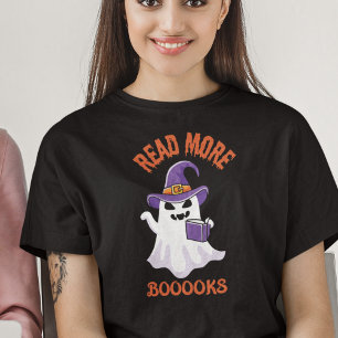 T-shirt Halloween enseignant Lire plus Livres Ghost