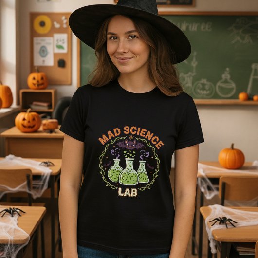 T-shirt Halloween Enseignant Mad Science Lab Chimie Éffray