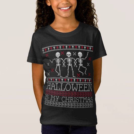 T-Shirt Halloween est mon Noël drôle Halloween laine neige (Devant)