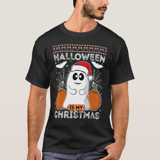 T-shirt Halloween est mon Noël Noël Noël dans la citation (Devant)