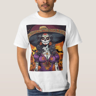 T-shirt Halloween et Jour de la Catrina morte