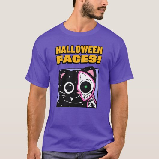 T-shirt Halloween Faces (Devant)