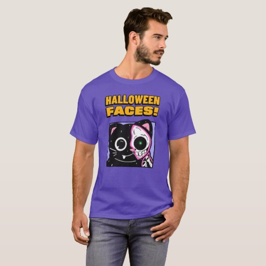 T-shirt Halloween Faces (Devant entier)