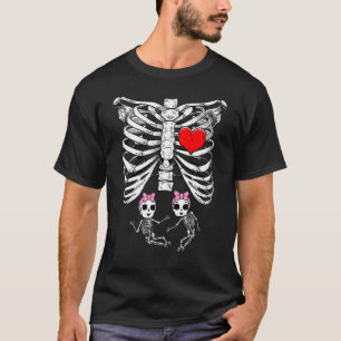 T-shirt Halloween Faire-part de grossesse Skeleton Girl Tw