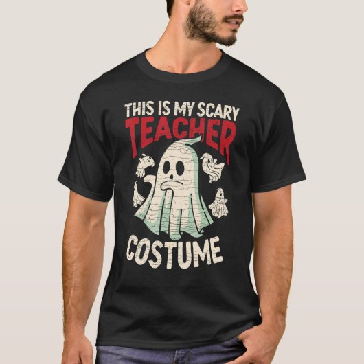 T-shirt Halloween Fantôme Ceci Est Mon Costume D'Enseignan (Devant)